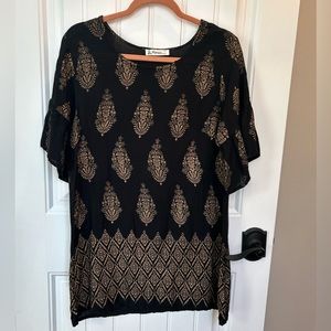 Lapogee Gold and Black Tunic Dress Size L